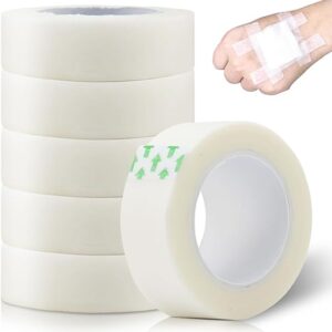 Breathable Medical Tape, 6 Rolls 0.5inch x 10yard Waterproof First Aid Tape, Clear Medical Tape for Snore Reducing, First Aid, Personal Use (White)