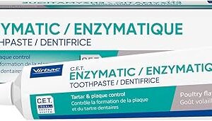 Virbac CET Enzymatic Toothpaste| Eliminates Bad Breath by Removing Plaque & Tartar Buildup | Best Pet Dental Care Toothpaste | Poultry Flavor, 2.5 oz Tube