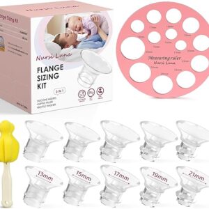 Flange Inserts 10PCS 13/15/17/19/21mm for 24mm Flanges/Shield, Flange Sizing Kit Silicone Flanges Insert, Breastfeeding Essentials Kit for New Moms