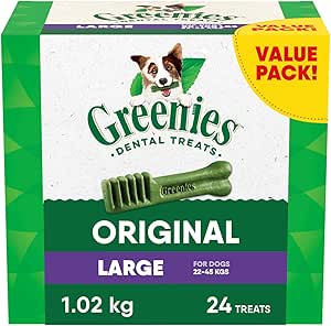 GREENIES Dog Treats Original Large Natural Dental Care, (24 Treats) 36oz. Pack