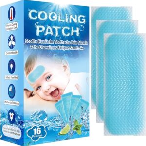 Baby Cool Pads for Kids Fever Discomfort, Instant Cooling Patch, Pack of 16