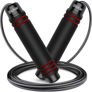 Blukar Jump Rope, Speed Skipping Jumping Rope Tangle-free Adjustable with Rapid Ball Bearings & Soft Foam Handle for Fitness Workouts Fat Burning Exercises Boxing - Length Adjuster Included -3M