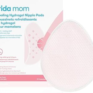 Frida Mom Cooling Hydrogel Nipple Pads, Nursing Pads for Hydration and Soothing Sore Nipples, Breastfeeding Essentials, 8ct