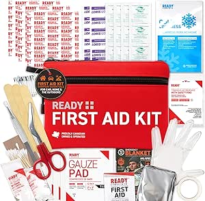 Ready First Aid - First Aid Kits for Camping, Hiking, Backpacking, Travel, Vehicle, Outdoors - Essential Emergency Preparedness Safety Kit