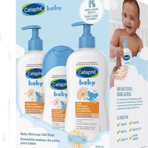 Cetaphil Baby Gift Pack - Baby Skincare Essentials - Paraben, Colourant and Mineral Oil Free, 3 Count (Pack of 1)