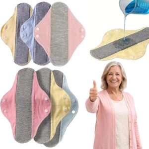 Reusable Leak-Proof & Waterproof Washable Incontinence Pads with Graphene Aseptic Technology for Elderly Care & Mobility Support, Feel Secure, Dry, and Comfortable (6PCS)
