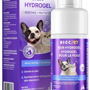 HICC PET Dog Wound Care Hydro Gel, Hot Spot Treatment for Dogs, Soothes Inflammation, Prevents Infection, Treats Bites & Scratches, Cat Wound Care Solution, Small Animal Health Supplies, 100ml